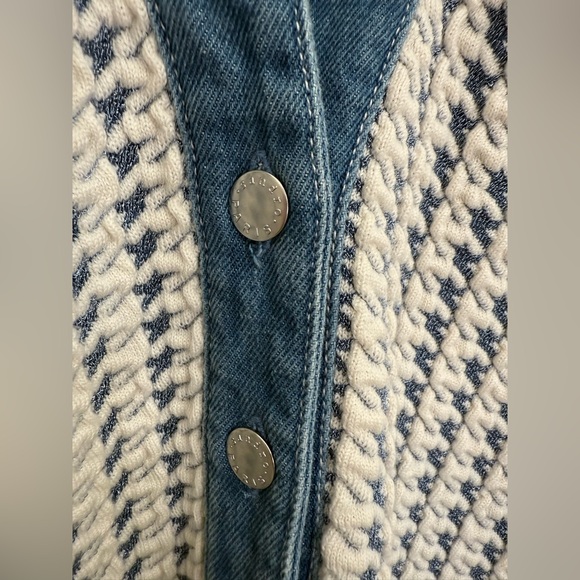 Sandro Marillys Tweed & Denim Cropped Cardigan Wool Blend XS - Picture 7 of 14